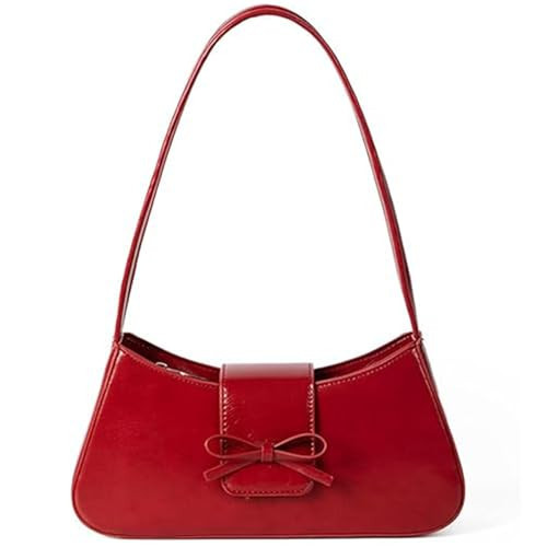 Red Purse for Women, Y2K Trendy Shoulder Bag Cherry Purses, Leather Hobo Bags Cute Bow Coquette Bag | Amazon (US)