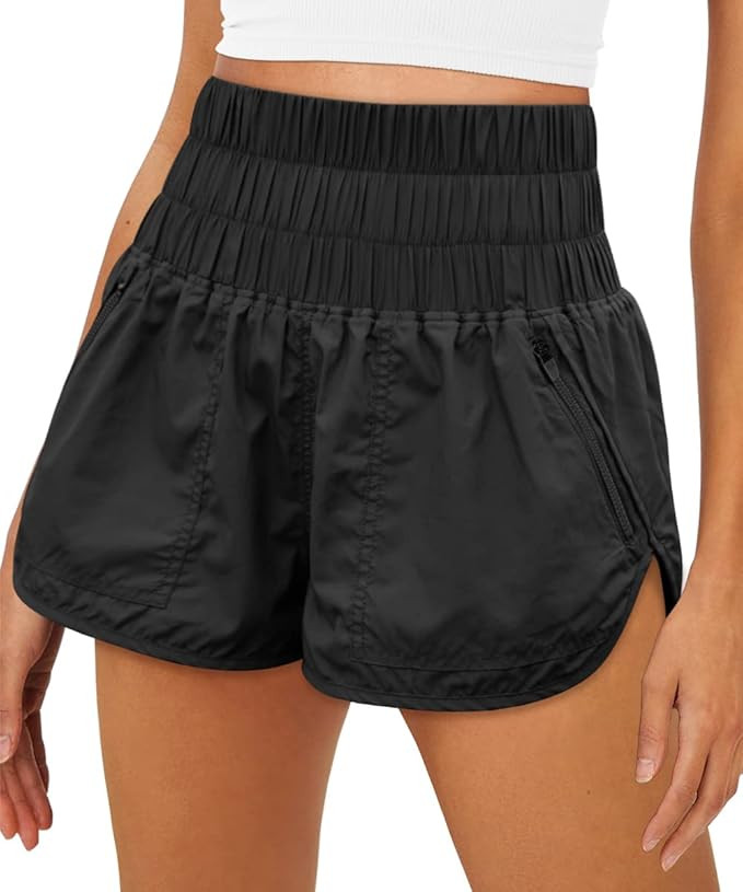 AUTOMET Womens High Waisted Athletic Shorts Elastic Casual Summer Running Shorts Quick Dry Gym Wo... | Amazon (US)