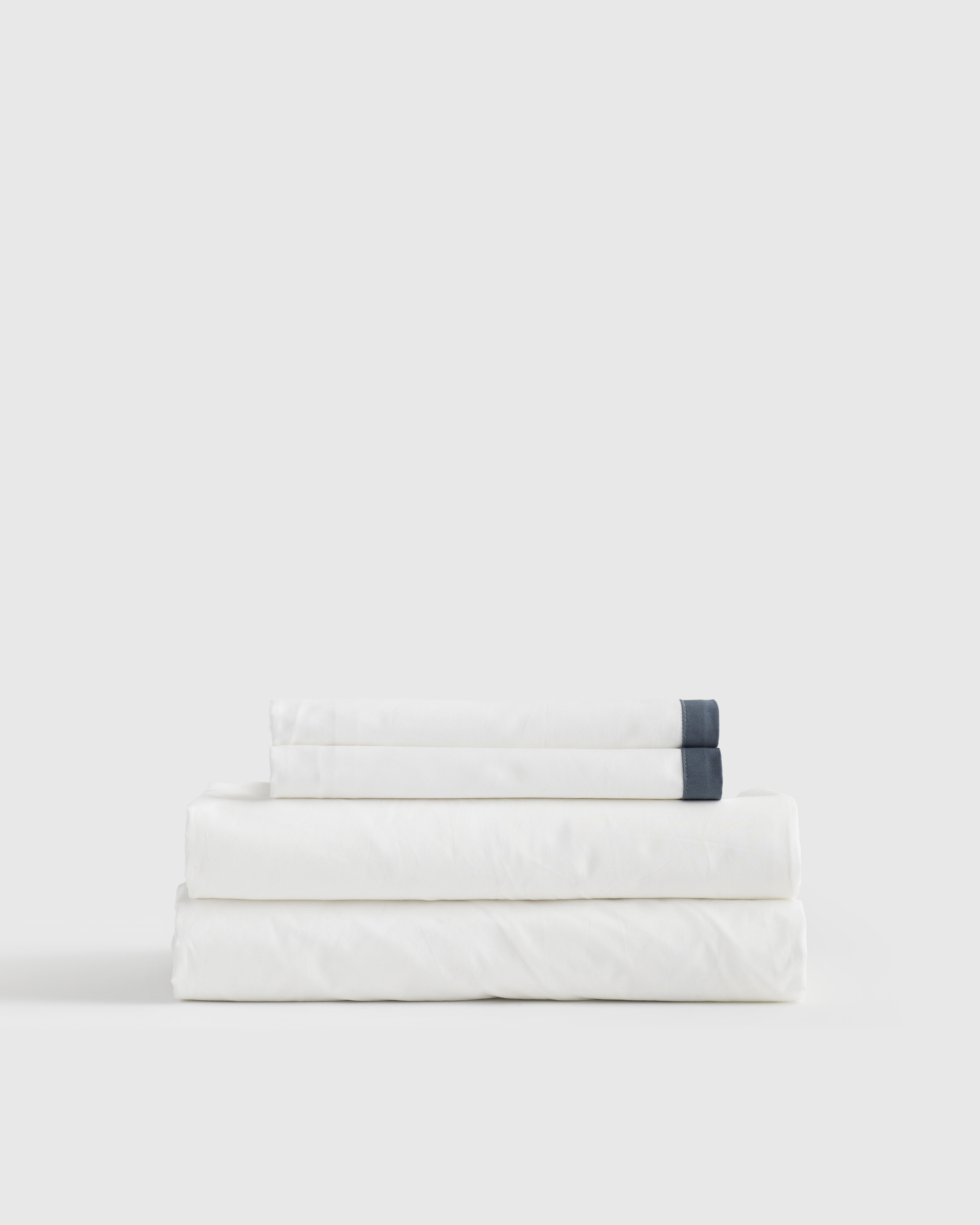 Classic Organic Percale Border Sheet Set | Quince
