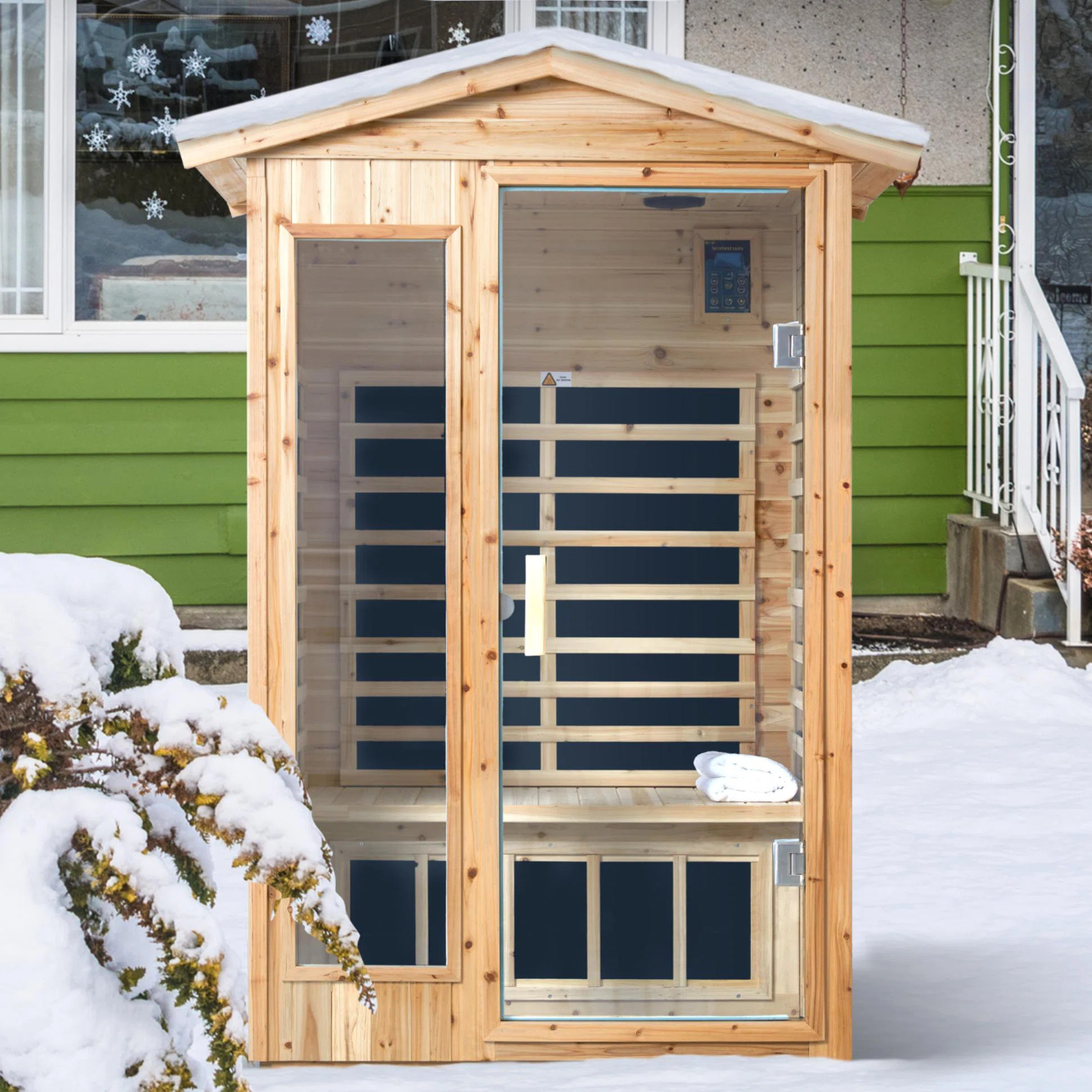 KISRAIS Outdoor 2 Person Far Infrared Sauna withstand Outdoor Temp -5℉-104℉ Low EMF Sauna Roo... | Wayfair North America