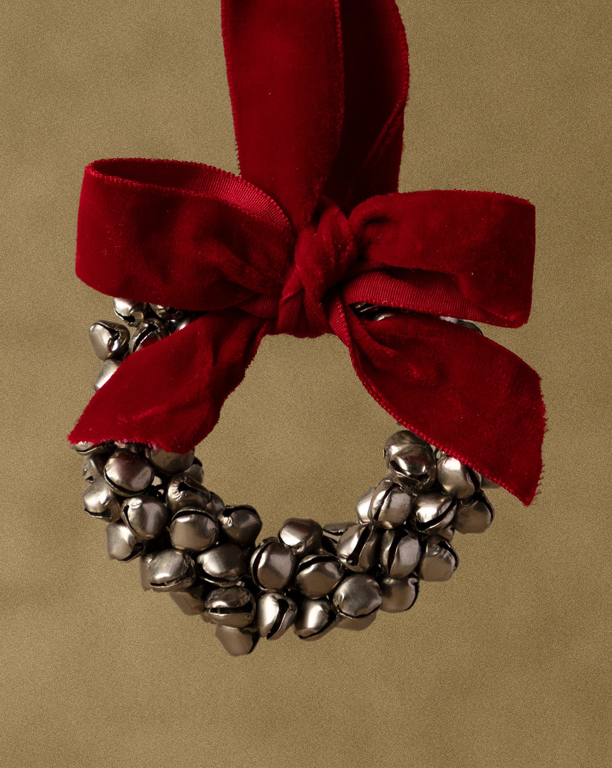 Silver Beaded Jingle Bell Wreath Ornament | McGee & Co. (US)