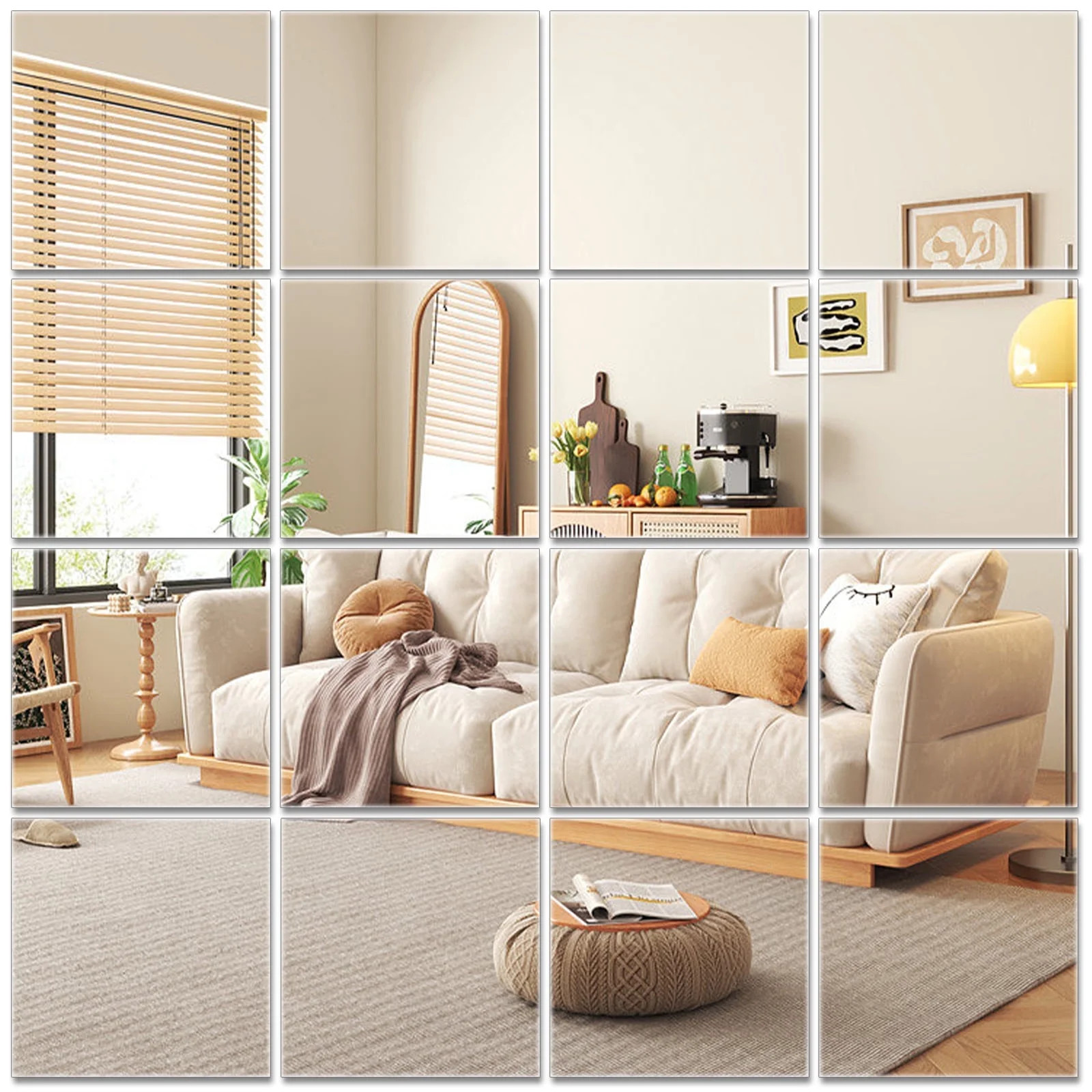 EUWBSSR 20Pcs Mirror Sheets Self Adhesive Non Glass Mirror 12inch Flexible Mirror Sheets DIY Tile... | Walmart (US)