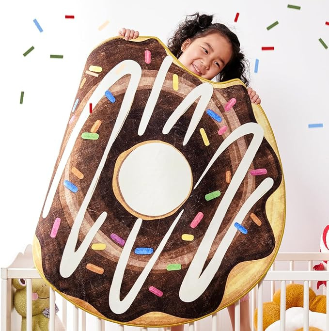 jinchan Cute Round Rug 5ft Chocolate Donut Fun Rug Washable Playroom Mat Sweet Dessert Circle Coo... | Amazon (US)