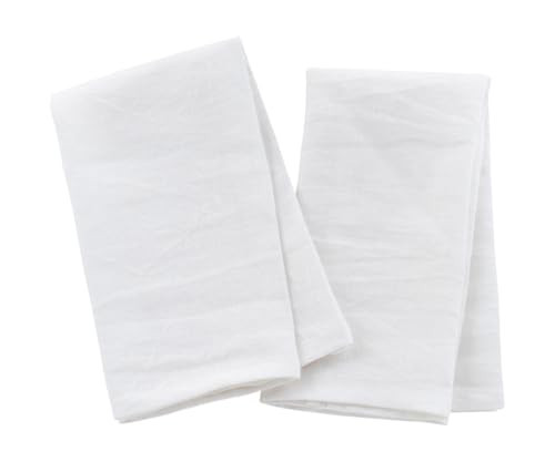 White Dishtowel, 100% Pure Linen Hand Towels for Kitchen | Farmhouse Dish Towels | Dishcloths for Washing Dishes | Tea Towels for Kitchen, Linen Dishtowels (Set of 2) (18 x 28 inch) | Amazon (US)