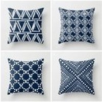 Navy Blue Throw Pillow . Modern Throw Pillow . Navy and White Pillow . Navy Cushion . Geometric . Blue Cotton Throw Pillow 14 16 18 20 inch | Etsy (US)