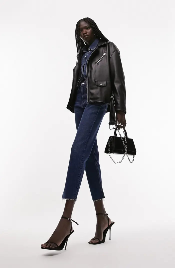 Oversize Faux Leather Biker Jacket | Nordstrom