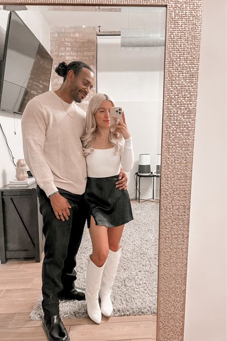 Date night outfit 
Spring outfit 
Country concert 
Cowgirl boots
Couples outfit 
Men’s fashion
Mini skirt
Satin skirt
Bodysuit 
White boots
Vacation outfit 
Festival 
Abercrombie 
Waffle knit top
Jeans
Denim
Black jeans 
Outfit idea
Spring fashion

#LTKFestival #LTKmens #LTKFind