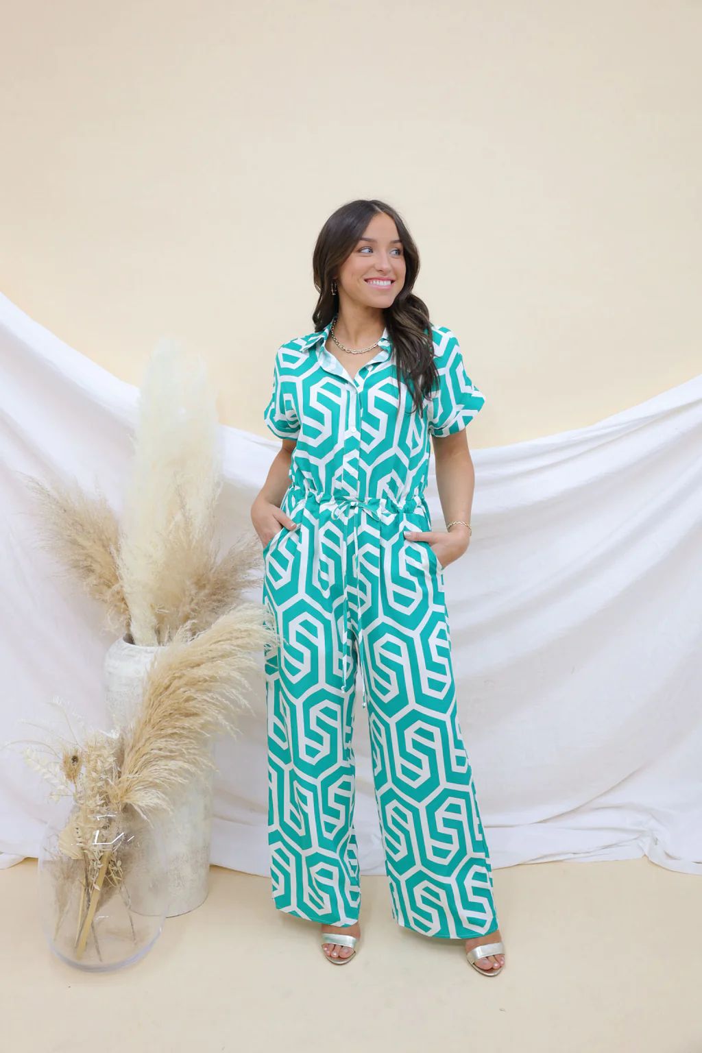 Pretty On Point Green Jumpsuit | Aria Rose