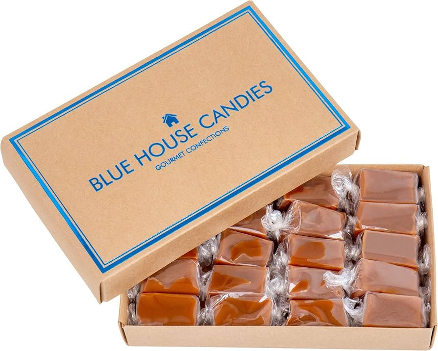 Blue House Soft and Chewy Handcrafted Gourmet Caramel Candies, Gift Boxed (Sea Salt Caramels) | Amazon (US)