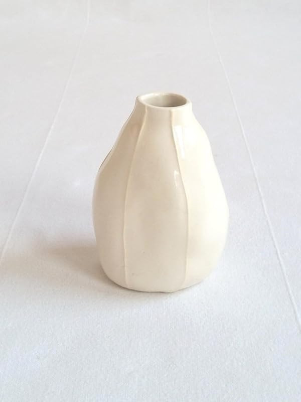 Ceramic bud vase. Handmade organic shape with stripes | Amazon (US)