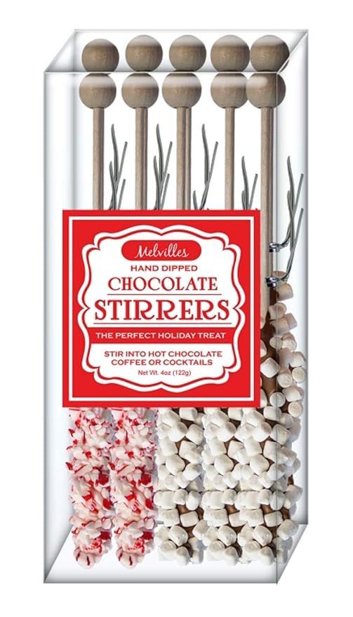 Melville Candy Hot Chocolate Stirrers (Peppermint 5, Marshmallow 5) | Amazon (US)