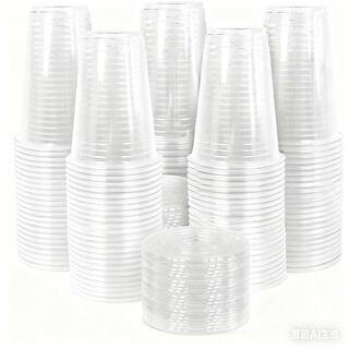 20 oz. Clear Plastic Disposable Iced Coffee Cups with Lids and Straws for Coffee Bar Accessories (Set of 100) | The Home Depot
