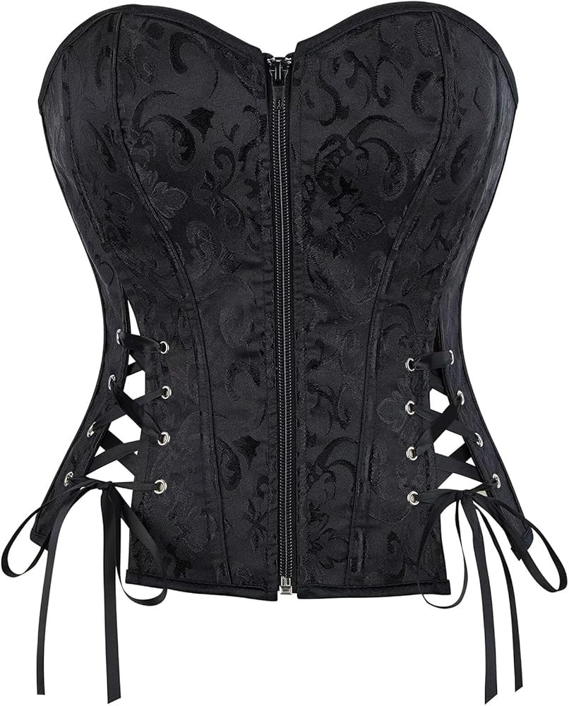 Satin Corset Tops For Women Sexy Overbust Shapewear Lingerie Plus Size Bustier Lace Up Waist Body... | Amazon (US)