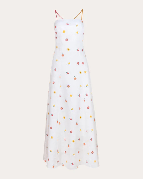 Cherry Tomato Linen Maxi Dress | Olivela