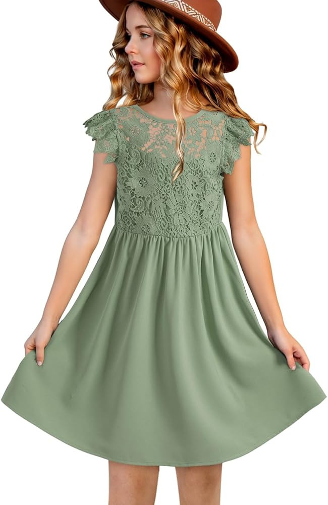 blibean Teen Girls Flower Dresses Semi Formal Sleeveless Wedding Dress Size 6-15 Years | Amazon (US)