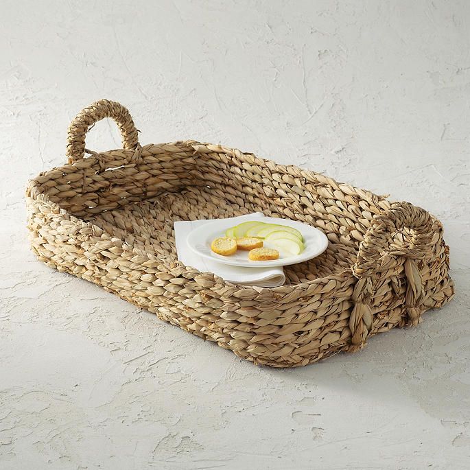 Rush Woven Rectangular Tray with Handles | Frontgate | Frontgate