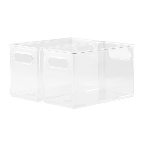 The Home Edit Narrow Bin, 10" x 5" x 6" Clear Plastic Modular Storage System, 2 Pack | Walmart (US)