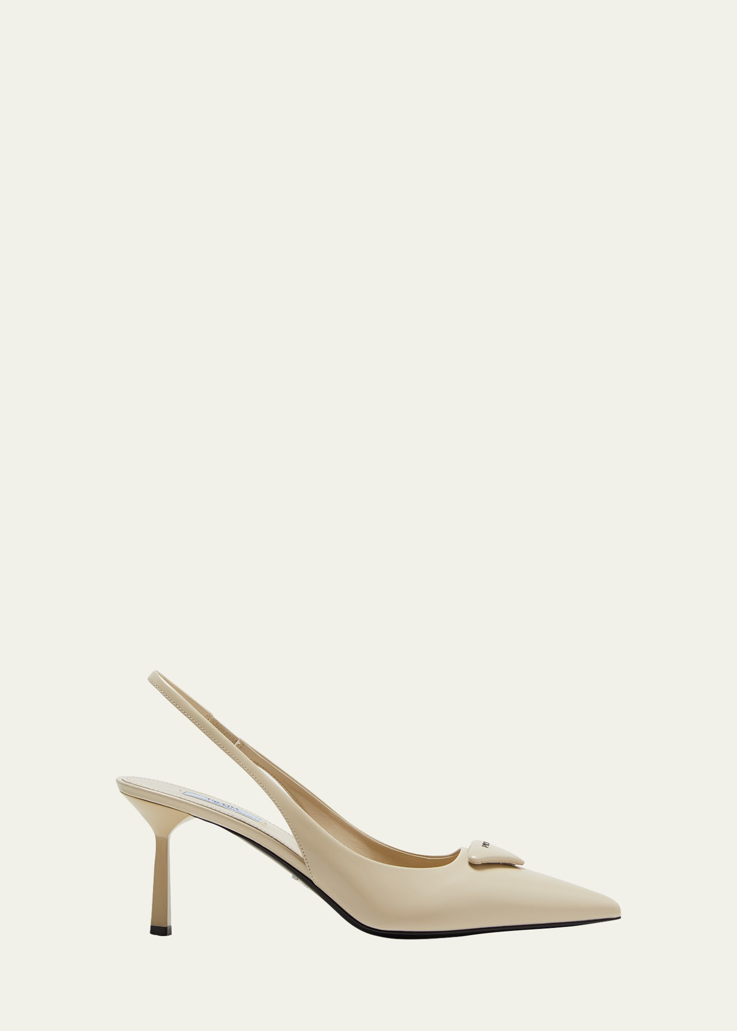 Prada Leather Padded Logo Slingback Pumps | Bergdorf Goodman