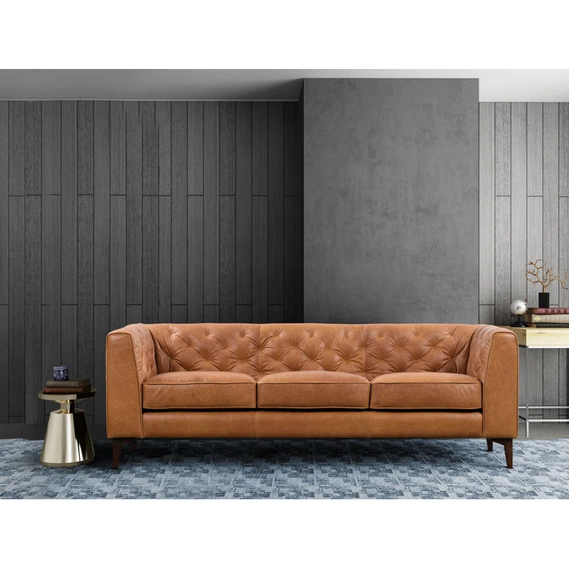 Peale 89'' Full-Grain Genuine Italian Leather Sofa | Wayfair North America