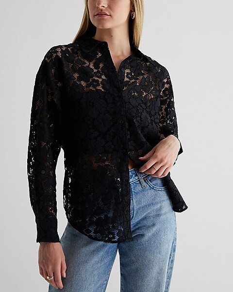 Lace Boyfriend Portofino Shirt | Express
