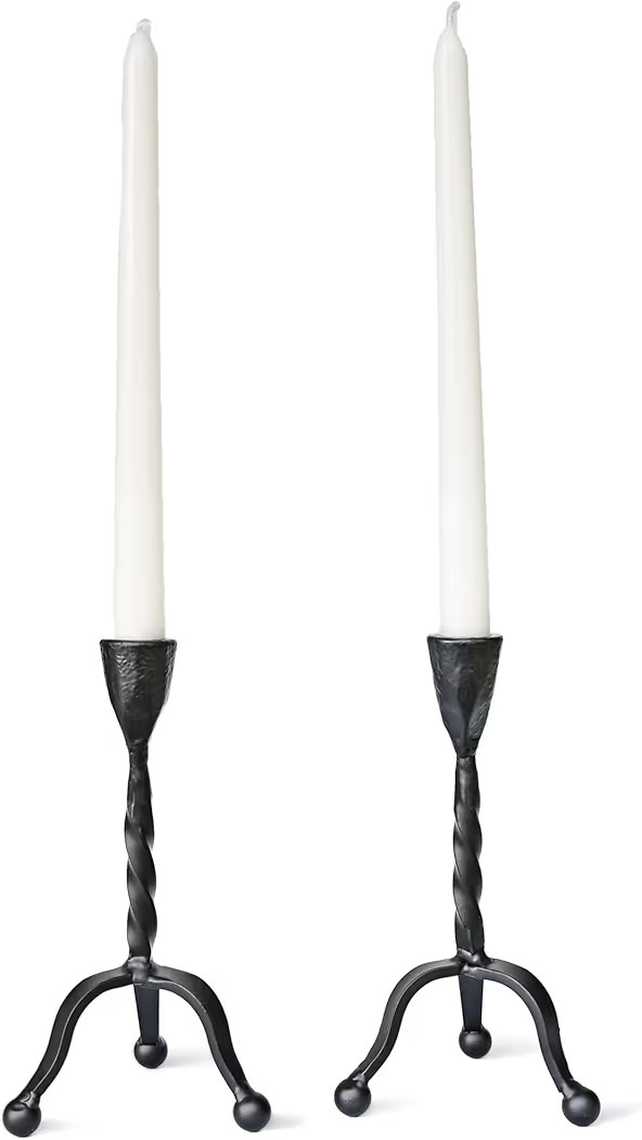 Black Taper Candle Holder Set of 2,Vintage Candle Sticks Holder Decor,Wrought Iron Candle Holder ... | Amazon (US)