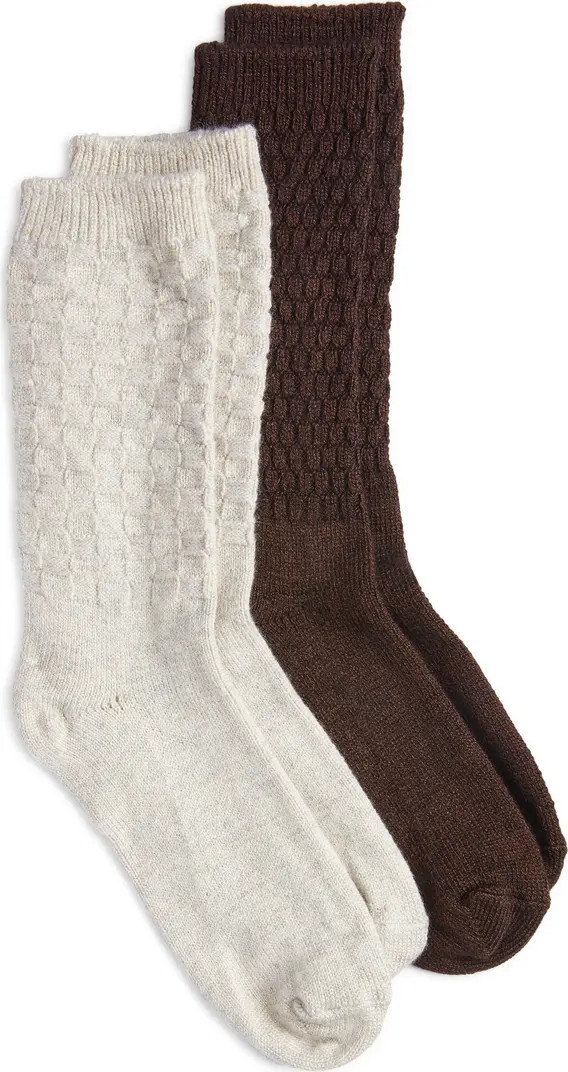 Assorted 2-Pack Textured Crew Socks | Nordstrom