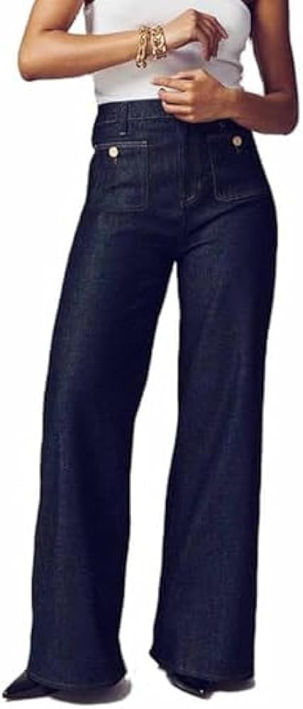 Tummy Control Sailor Wide Leg Trouser, Chiccurva Jeans, Chiccurva Wide Leg Jeans | Amazon (US)