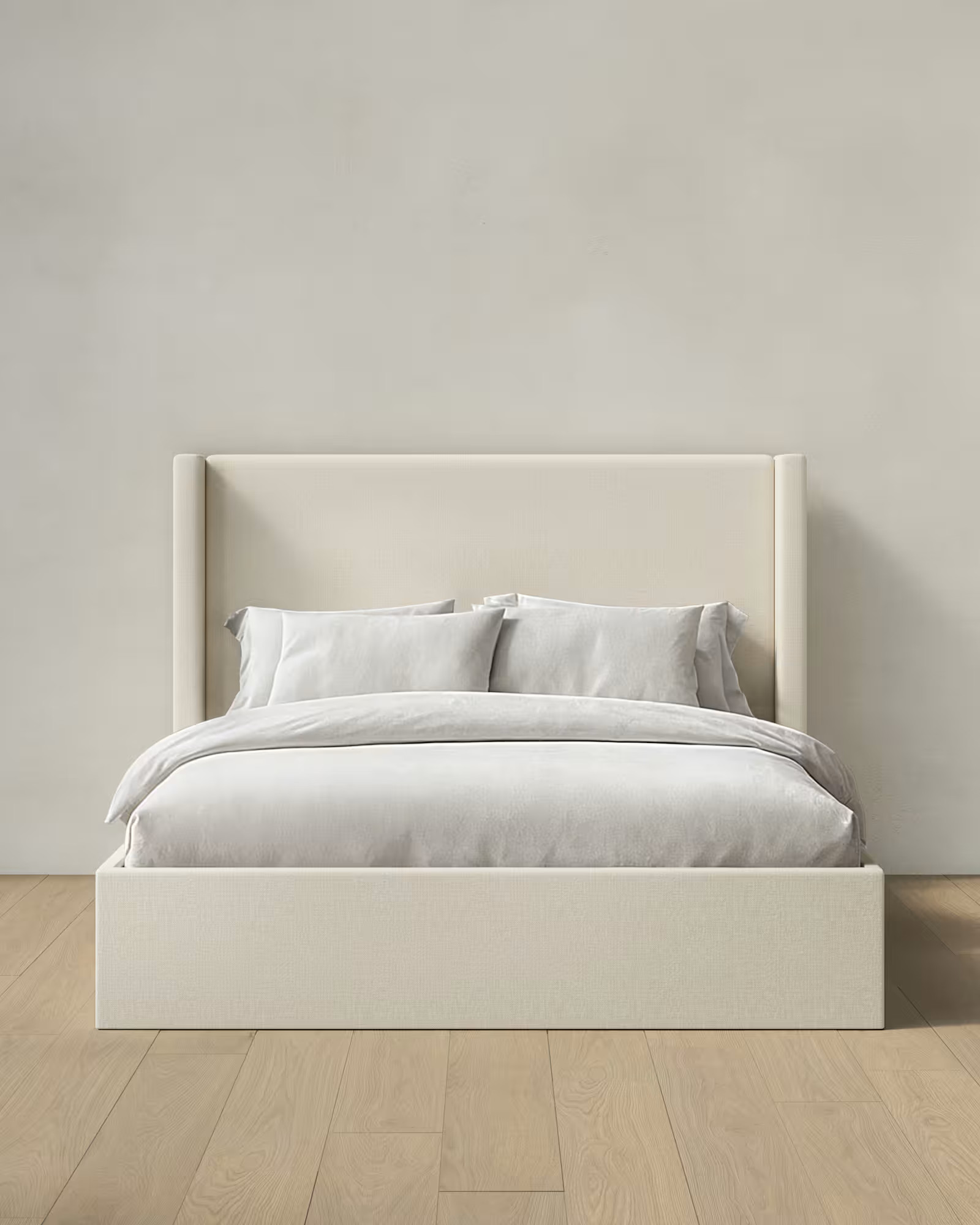 100% Linen Wingback Bed in Canvas | Quince