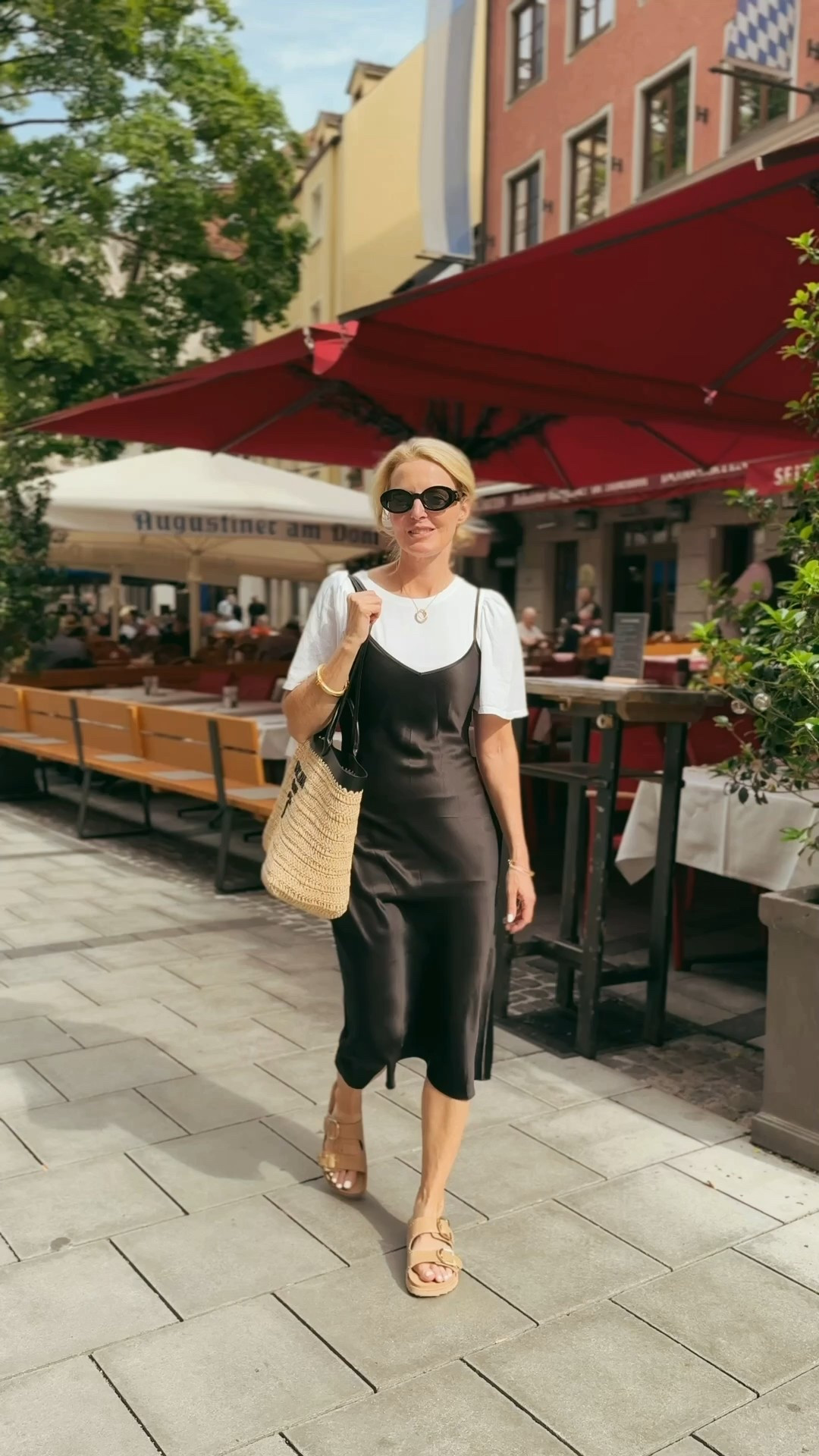 This is one of my favorite travel outfits! This Quince black silk midi dress is not only incredibly versatile (perfect to wear for day or night!), it’s also washable and very affordable!!! I’m wearing an xs. 

PRO TIP: Wear a fitted skirt slip over the top of your tee so that it stays smooth under your skirt! 

~Erin xo

#LTKTravel