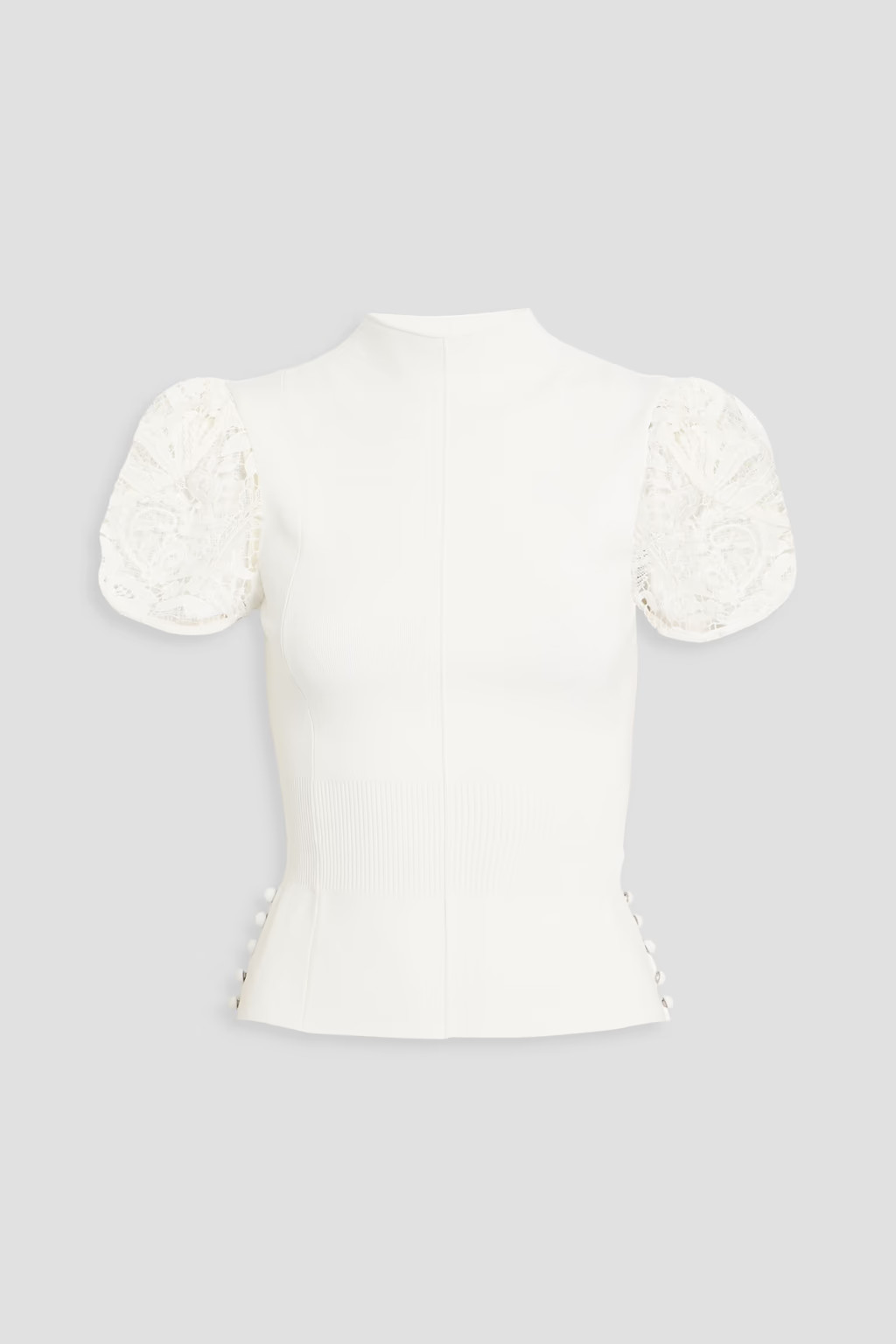 Corded lace-paneled stretch-knit top | The Outnet (US and CA)