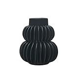 Bloomingville Modern Pleated Stoneware, Black Vase | Amazon (US)