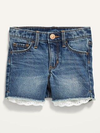 Lace-Trim Jean Cut-Off Shorts for Toddler Girls | Old Navy (US)