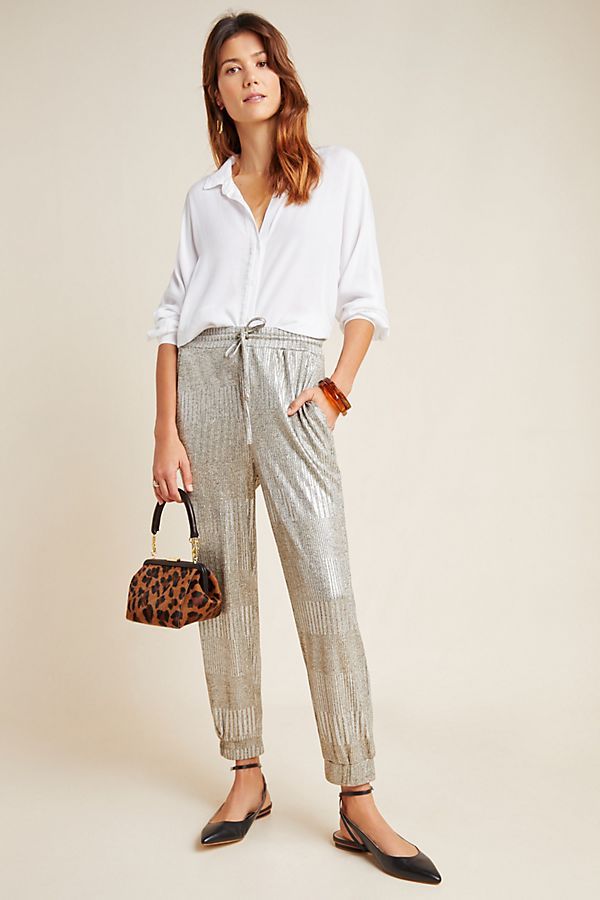 Melora Metallic Joggers | Anthropologie (US)