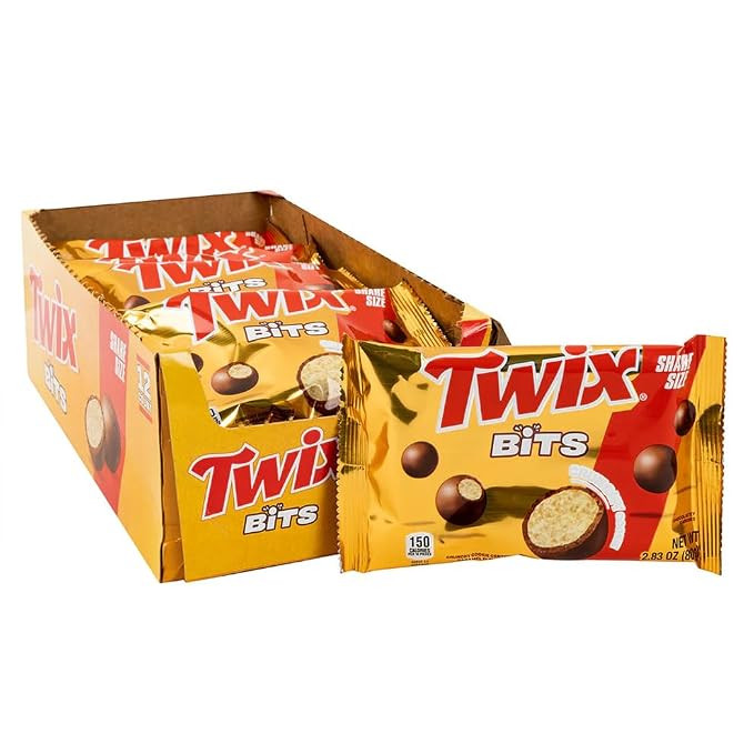 Twix Bits Cookie Caramel Chocolate Candy, King Size 2.83 oz Bags (12 Count) – Crunchy Cookie Pi... | Amazon (US)