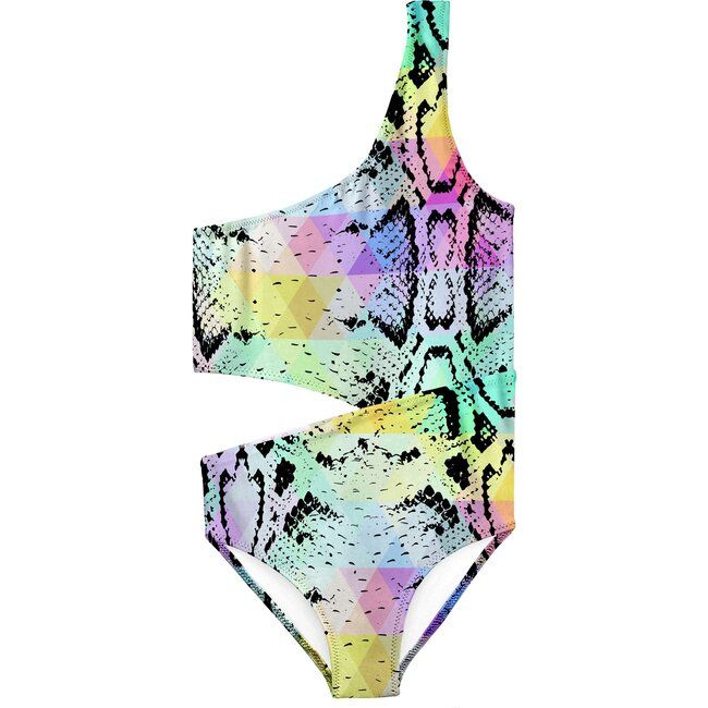 Pastel Snakeprint Side Cut Swimsuit | Maisonette