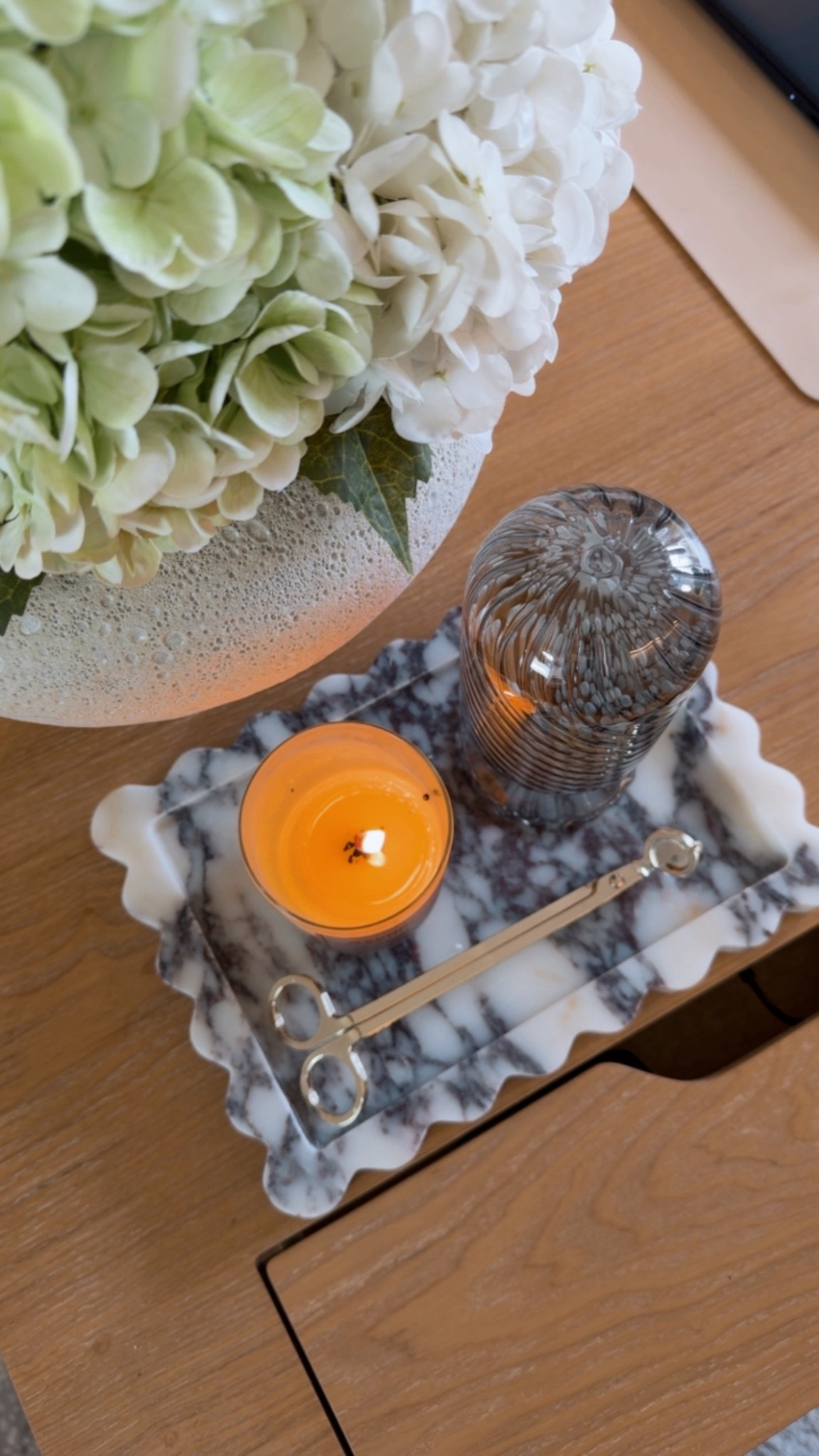 Calacatta viola scalloped tray-A candle moment

#LTKU #LTKHome