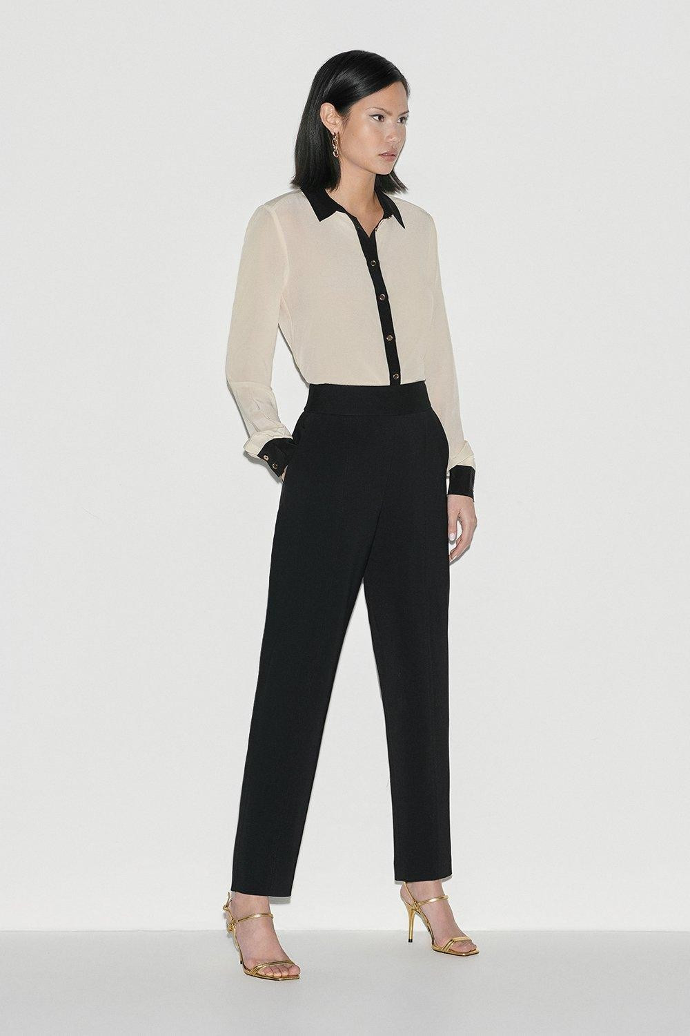 Black Label Italian Stretch Trouser | Karen Millen UK & IE
