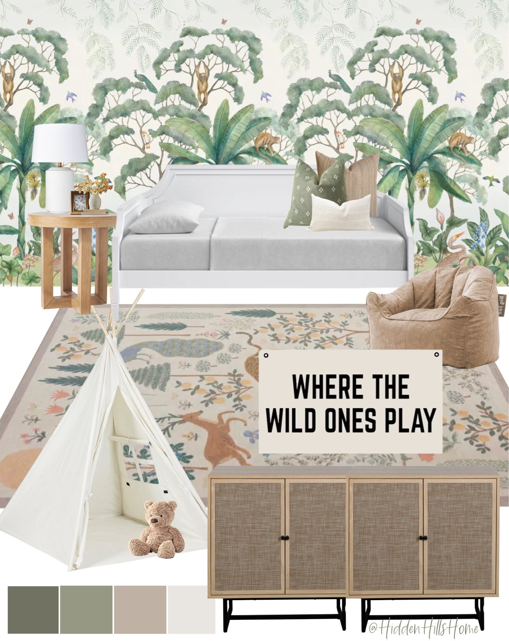 Playroom guest bedroom decor ideas, jungle themed kids play room design, outdoors themed playroom mood board, home decor #playroom

#LTKSaleAlert #LTKKids #LTKHome