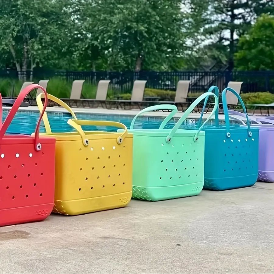Solid Color Waterproof EVA Beach Basket, Lightweight Tote Bag For Vacation | Temu Affiliate Program