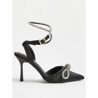 River Island Bling Bow Court Shoe - Black | Very (UK)