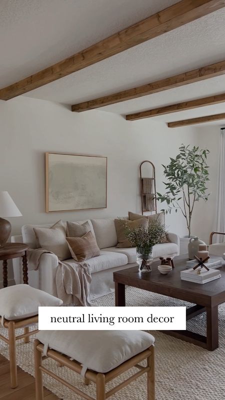 Neutral living room decor! 

#livingroom #arearug #coffeetable #springdecor #sofa #art #accenttable

#LTKhome #LTKSeasonal #LTKsalealert