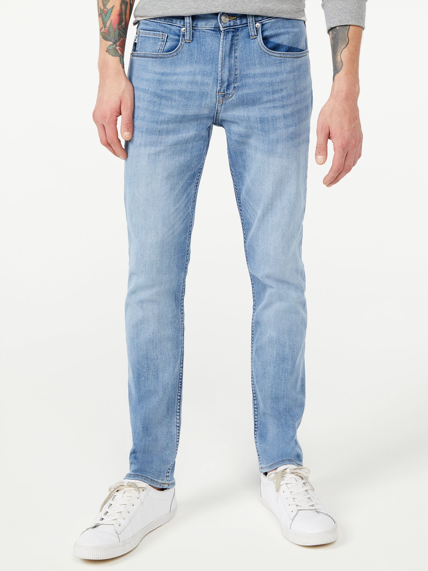 Free Assembly Men’s Mid Rise Slim Air Jeans | Walmart (US)