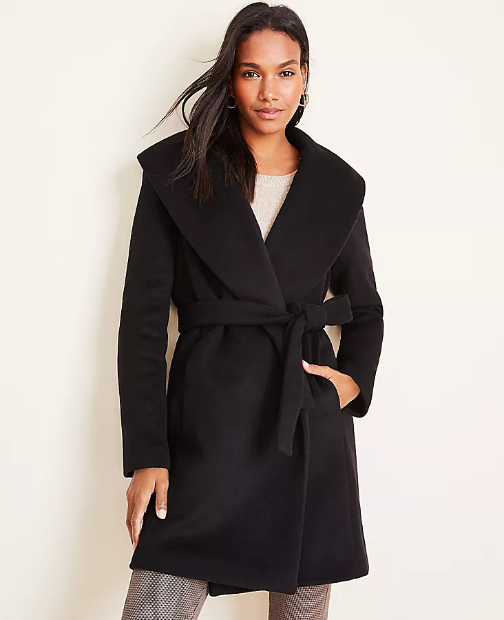 >Shawl Collar Wrap Coat | Ann Taylor (US)