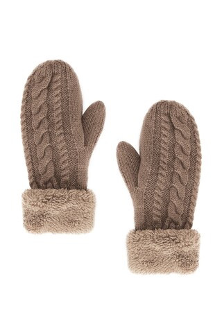 Hat Attack Flurry Lined Mitten in Taupe from Revolve.com | Revolve Clothing (Global)