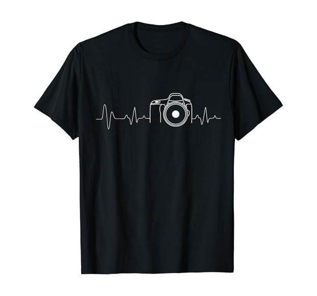Photographer T-Shirt Gift Idea HeartBeat Photography Camera T-Shirt | Amazon (US)