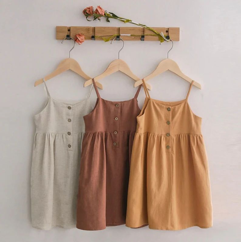 Linen Toddler Dress | Baby Girl Clothes | Boho Flower Girl Dress | Girls Linen Sleeveless Dress | Etsy (US)