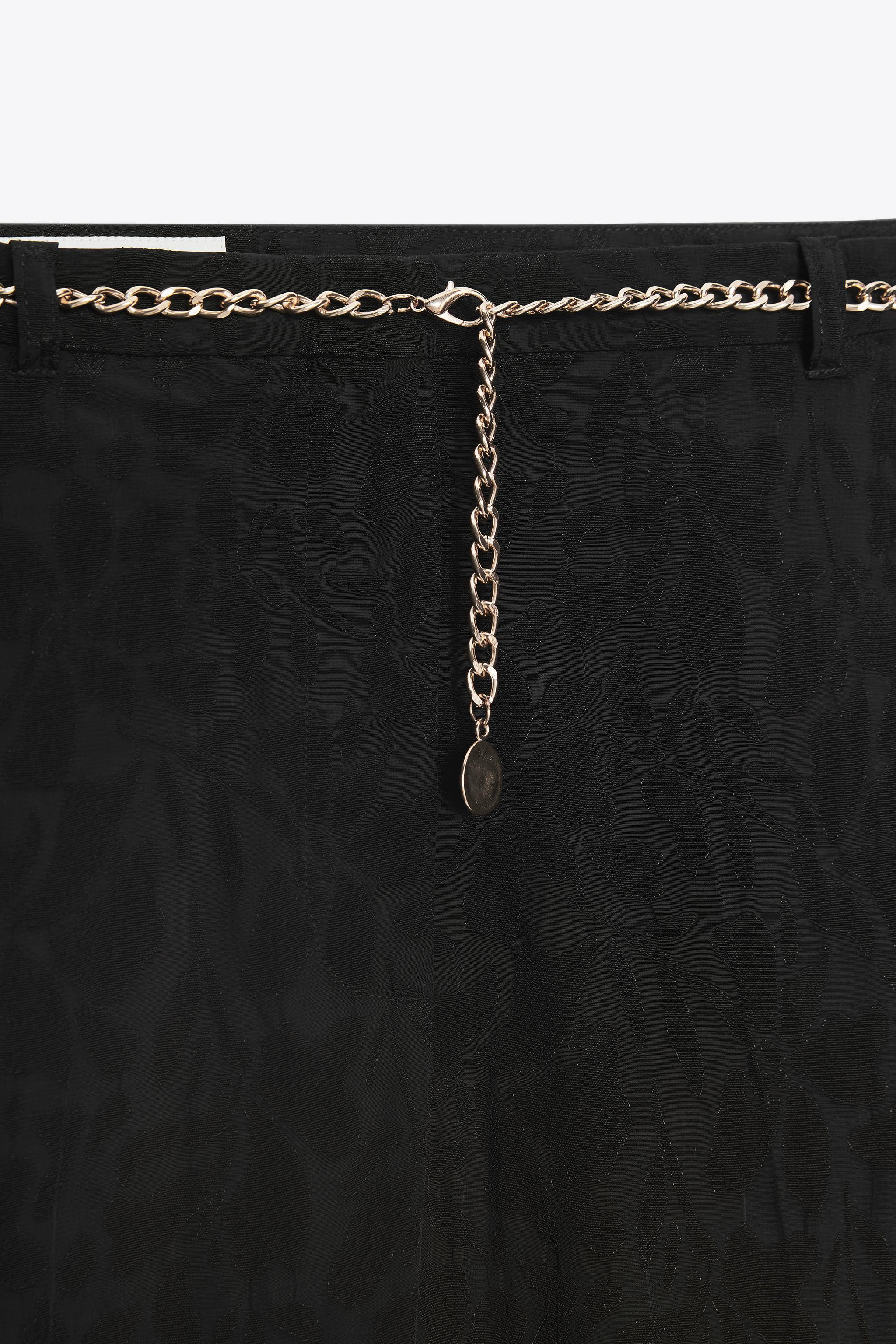 JACQUARD TROUSERS WITH CHAIN BELT | Zara US