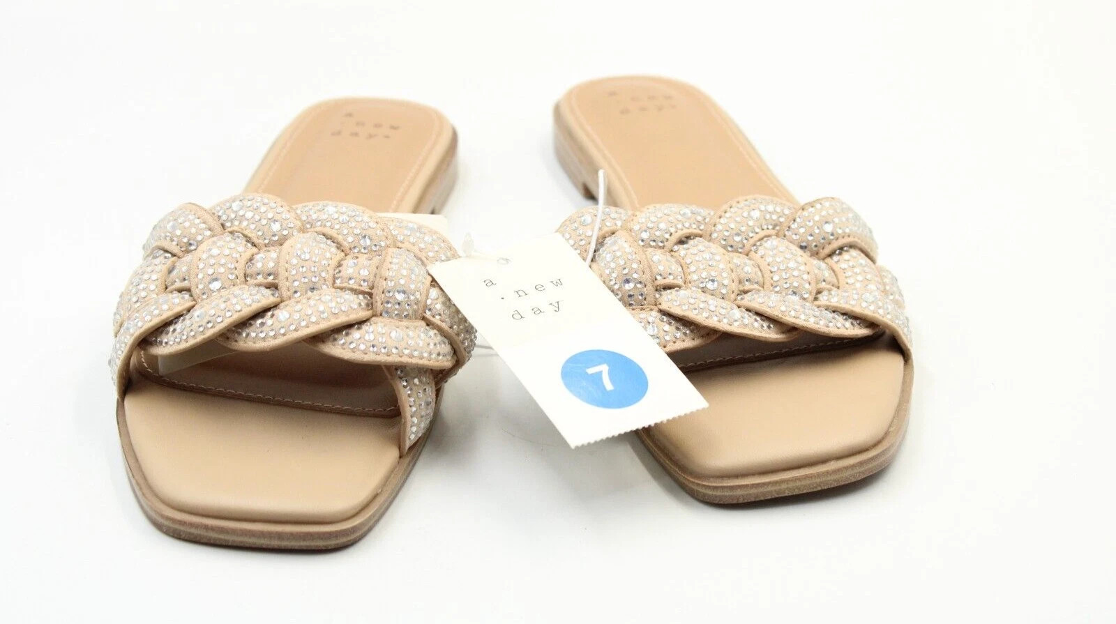 A New Day Silver Women's Maggie Rhinestone Slide Sandals size 7  | eBay | eBay US