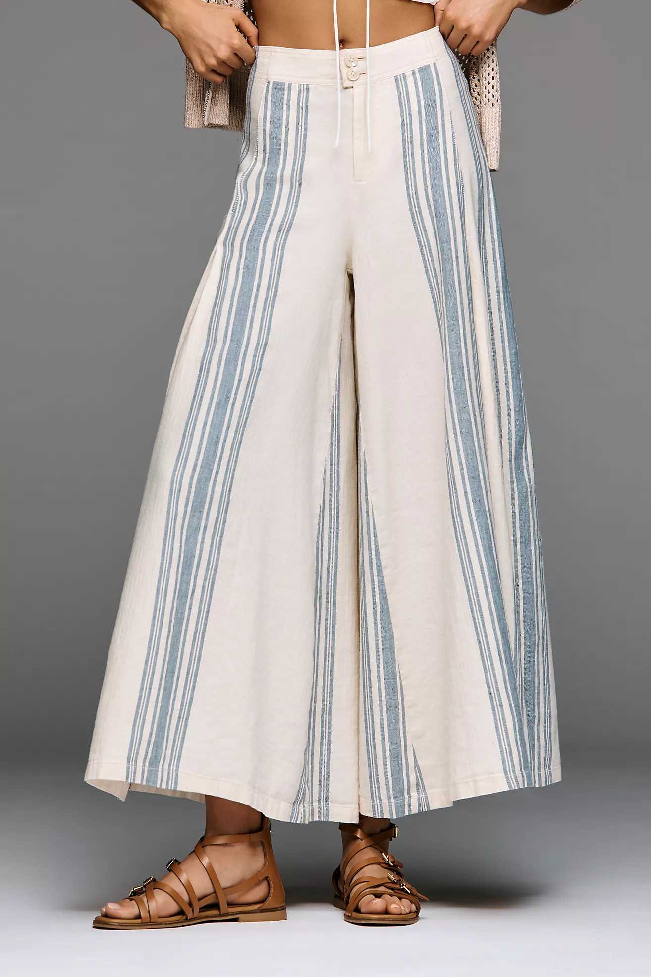Pilcro Linen Cotton Skirty Sailor Pants | Anthropologie (US)