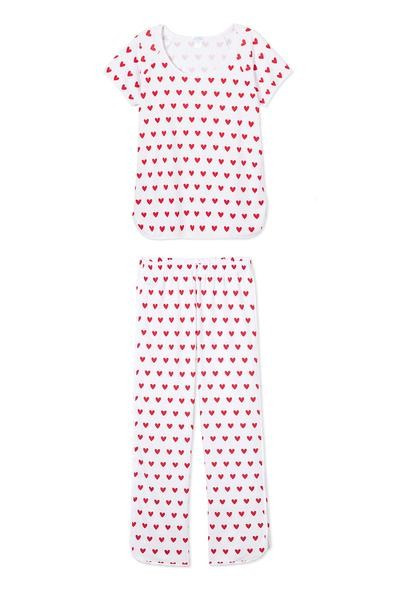 Pima Short-Long Set in Heart | LAKE Pajamas